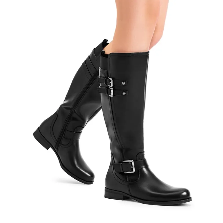 Knee High Buckle Riding Boots