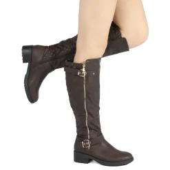Knee High Winter Boots with Faux