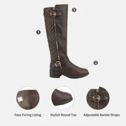 Knee High Winter Boots with Faux