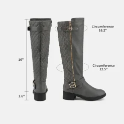 Knee High Winter Boots with Faux