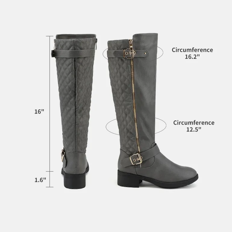 Knee High Winter Boots with Faux