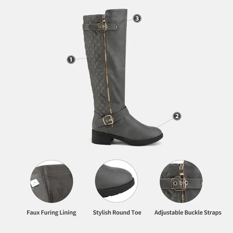 Knee High Winter Boots with Faux