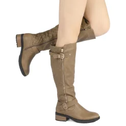 Knee High Winter Boots with Faux