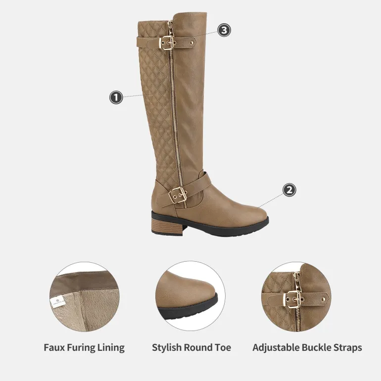 Knee High Winter Boots with Faux
