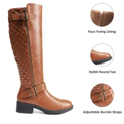 Knee High Winter Boots with Faux