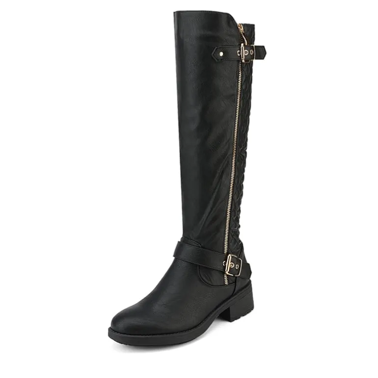 Knee High Winter Boots with Faux