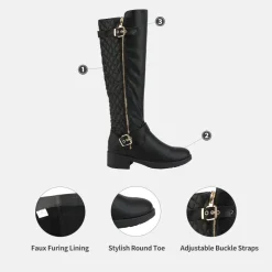 Knee High Winter Boots with Faux