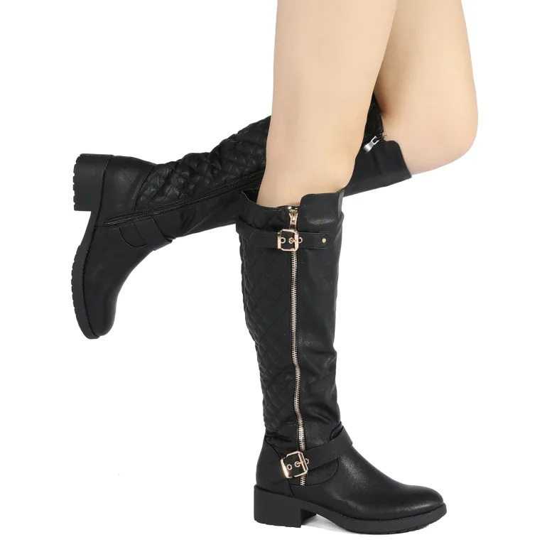 Knee High Winter Boots with Faux