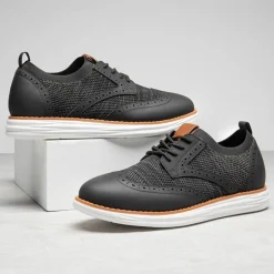 [KnitFlex SmartCraft+] Men's Cushioned Wingtip Oxford Shoes