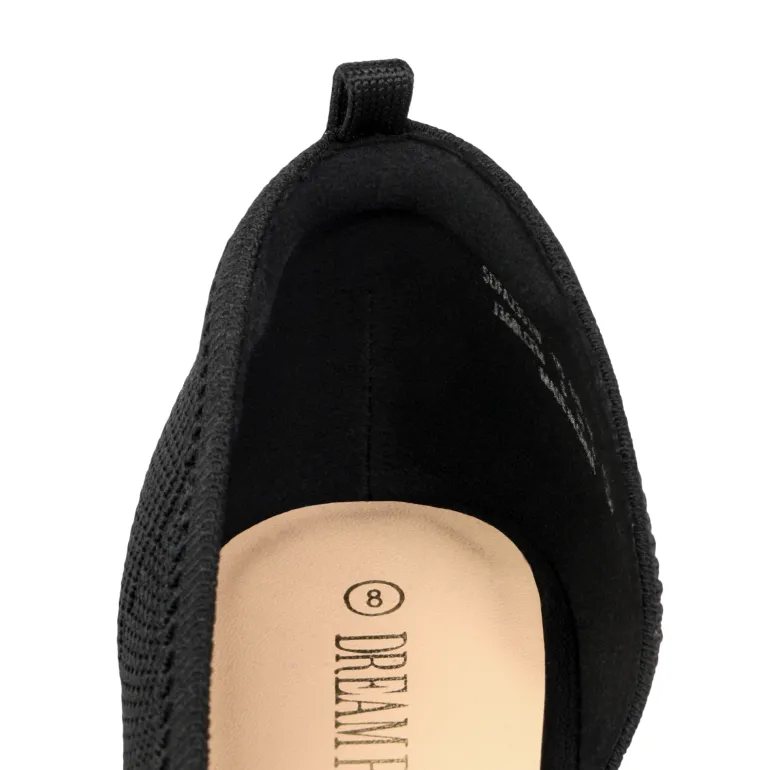 Knit Pointed Toe Ankle Strap Flats