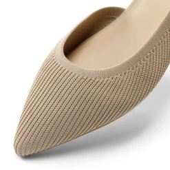 Knit Pointed Toe Ankle Strap Flats