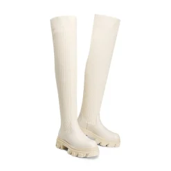 Knitted Lug Sole Over-The-Knee Boots