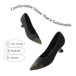 Knitted Pointed-Toe Kitten Heels