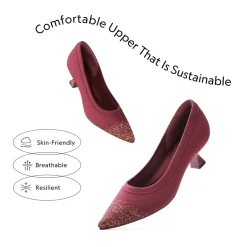 Knitted Pointed-Toe Kitten Heels