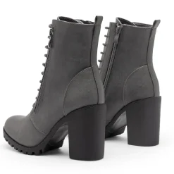 Lace Up Chunky Heel Ankle Booties