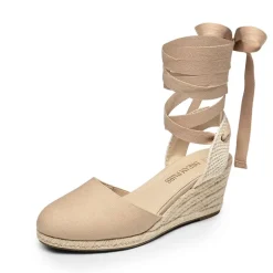 Lace Up Espadrilles Wedge Sandals