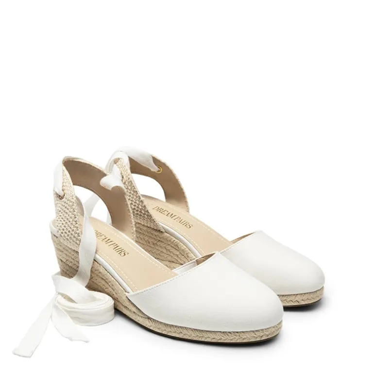 Lace Up Espadrilles Wedge Sandals