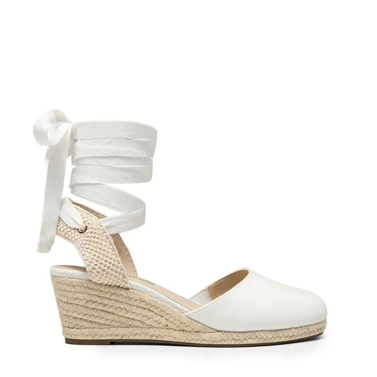 Lace Up Espadrilles Wedge Sandals