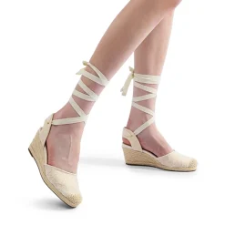 Lace Up Espadrilles Wedge Sandals