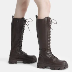 Lace Up Knee High Boots