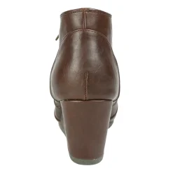Lace Up Low Wedge Heel Ankle Boots