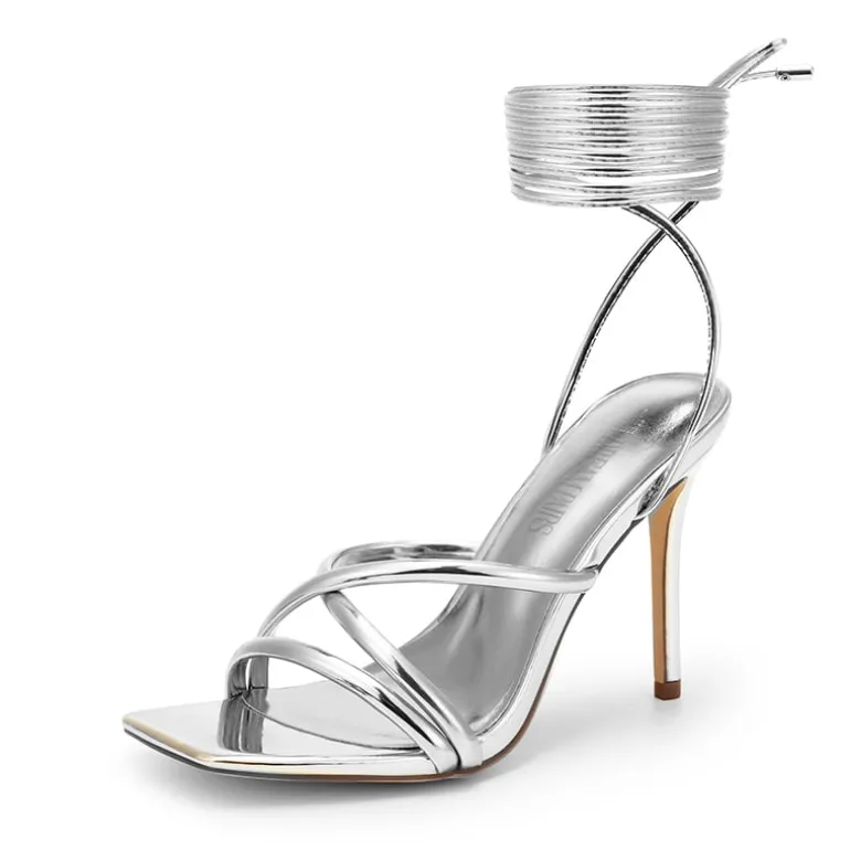 Lace Up Strappy Stilleto Sandals