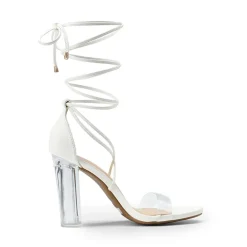 Lace Up Transparent Heel Sandals