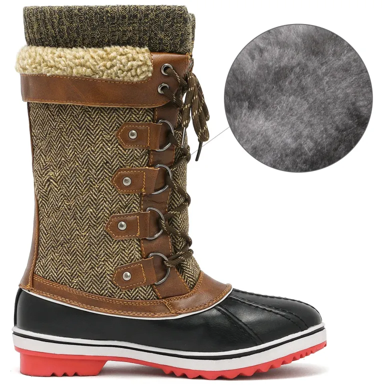 Lace Up Winter Fur Snow Boots