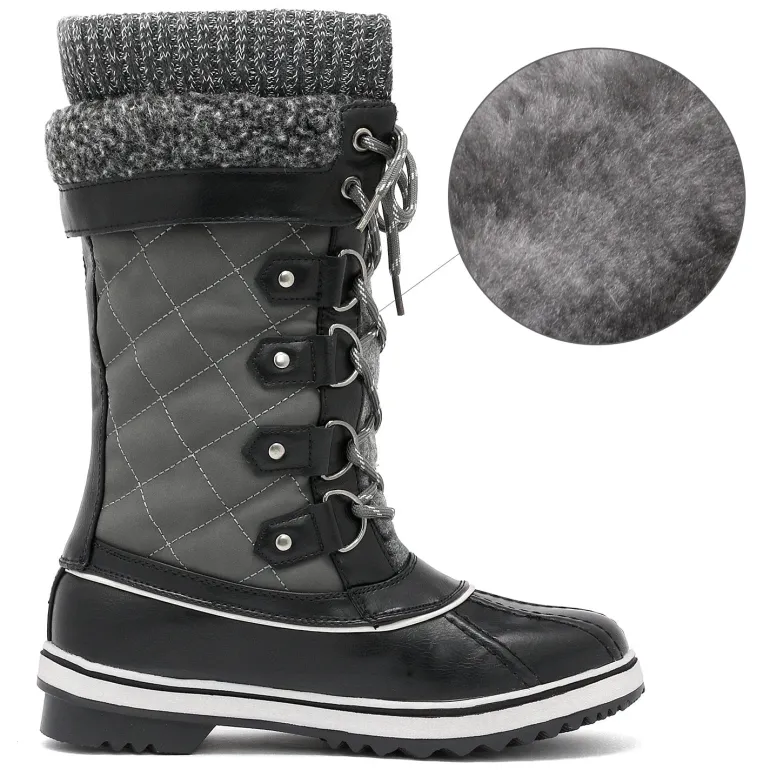 Lace Up Winter Fur Snow Boots
