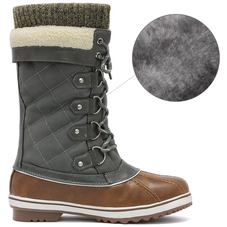 Lace Up Winter Fur Snow Boots