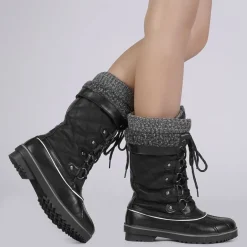 Lace Up Winter Fur Snow Boots