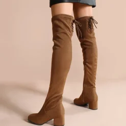 Laurence Chunky Heel Thigh High Boots