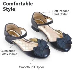 Low Heel Bow Ankle Strap Sandals