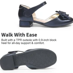 Low Heel Bow Ankle Strap Sandals