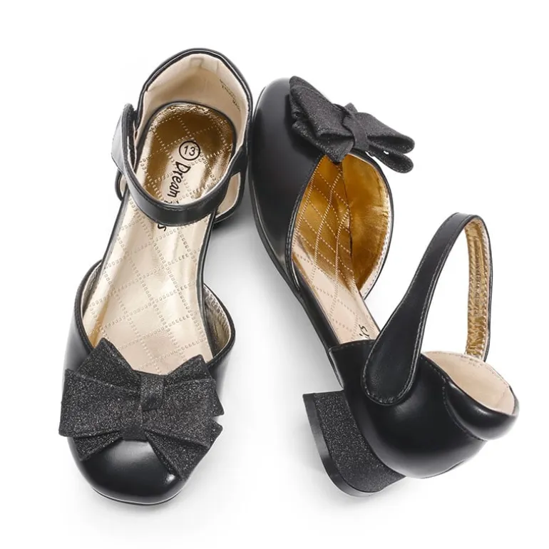 Low Heel Bow Ankle Strap Sandals