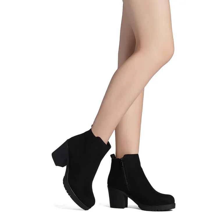 Low Heel Chunky Ankle Boots