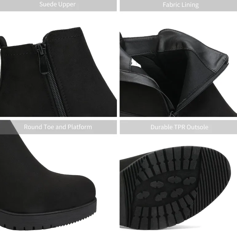 Low Heel Chunky Ankle Boots