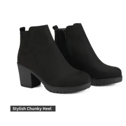 Low Heel Chunky Ankle Boots