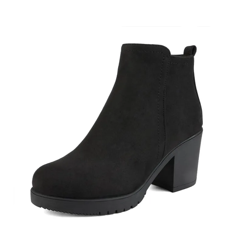 Low Heel Chunky Ankle Boots