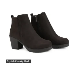 Low Heel Chunky Ankle Boots