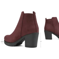 Low Heel Chunky Ankle Boots