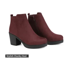 Low Heel Chunky Ankle Boots