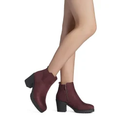 Low Heel Chunky Ankle Boots