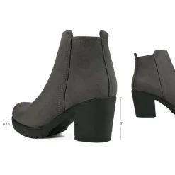 Low Heel Chunky Ankle Boots