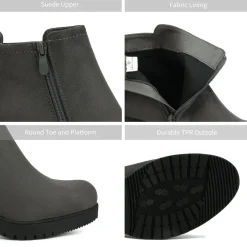 Low Heel Chunky Ankle Boots