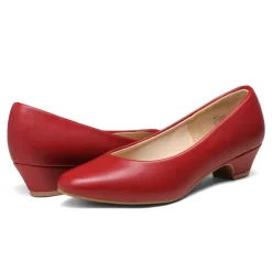 Low Heel Chunky Pump Shoes