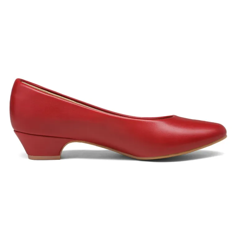 Low Heel Chunky Pump Shoes