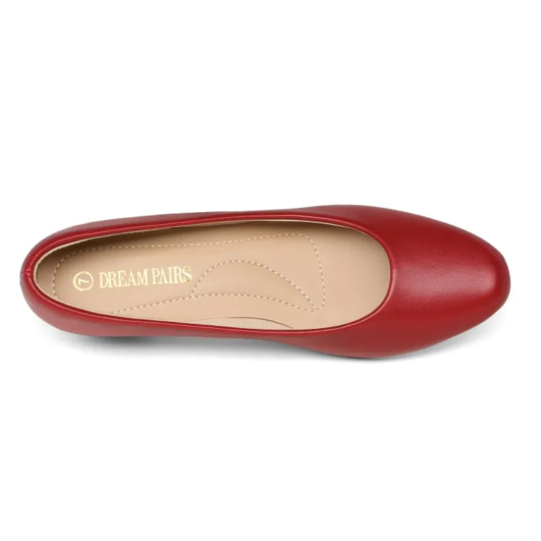Low Heel Chunky Pump Shoes