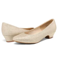 Low Heel Chunky Pump Shoes