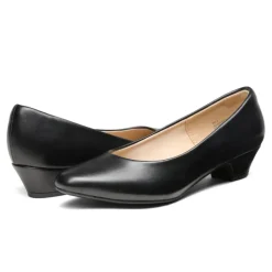 Low Heel Chunky Pump Shoes